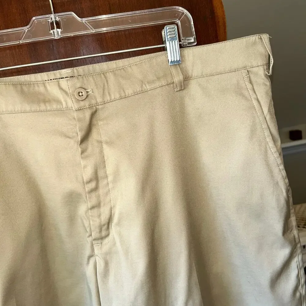 Nike Golf Khaki Chino Shorts Fit Dry Size 40 Preppy Casual Performance